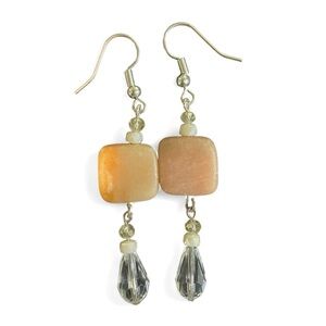 Beautiful Aventurine gem stone and crystal earrings